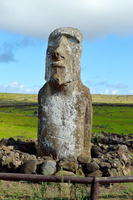 A soulful-looking moai on Easter Island.