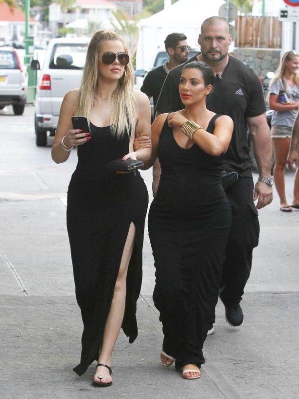 Khloe Kardashian, right, and 19-year-old supermodel sister Kendall Jenner shopping in St. Barts.