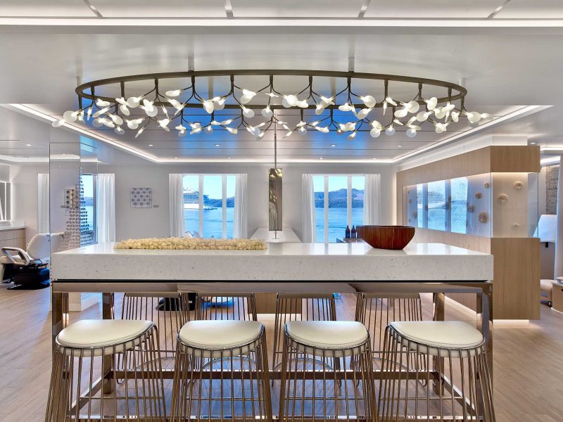 The salon reception area on your Viking ocean ship.