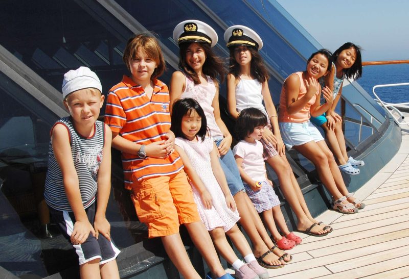 All hands on deck! Junior Cruisers during their exploration of Crystal Serenity.