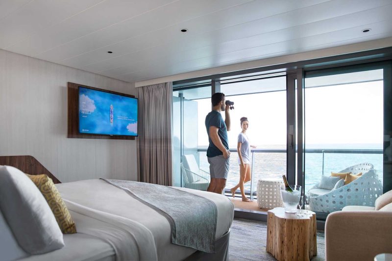 Wake up In the morning to a stunning view from the Sky Suite on Celebrity Flora.