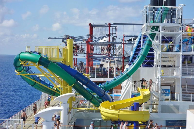 The Free Fall waterslide (also known as the Aqua Loop), a body slide on Norwegian Escape.