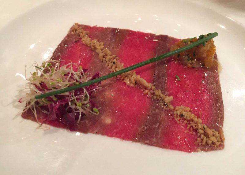 An appetizer during dinner in Crown Grill during a Ruby Princess cruise.