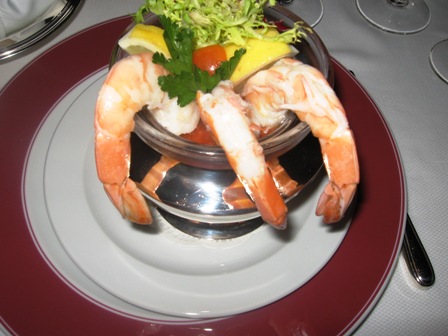 Even a shrimp cocktail is special on Oceania Marina