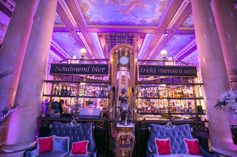 The colorful entrance to Demetropole, a restaurant that dates to 1847 in St. Petersburg, Russia.
