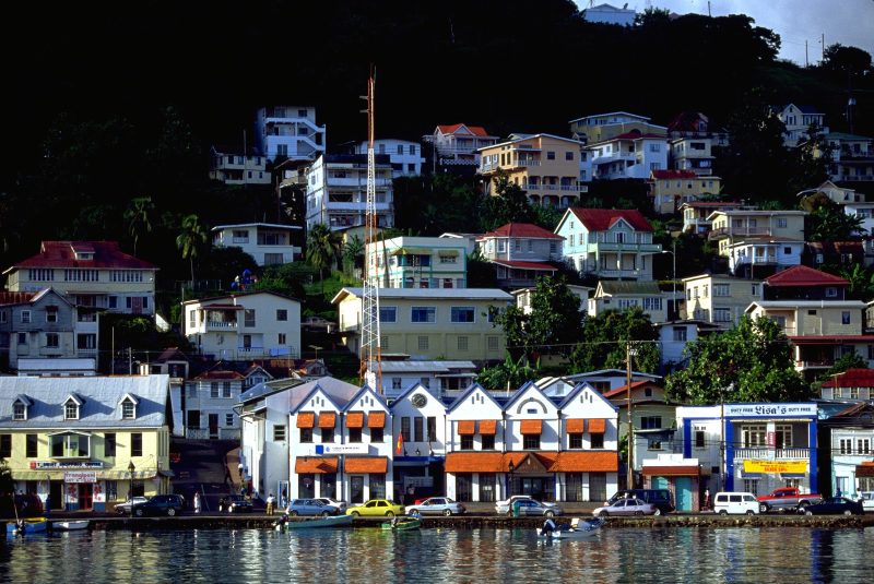 Stroll along the waterfront of St. George's on the island of Grenada.