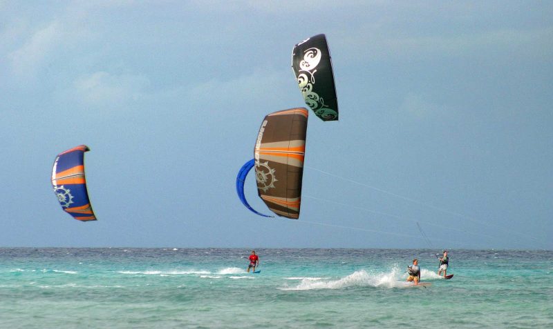 Kitesurfing near Cozumel beaches offers thrills on the water and in the air.
