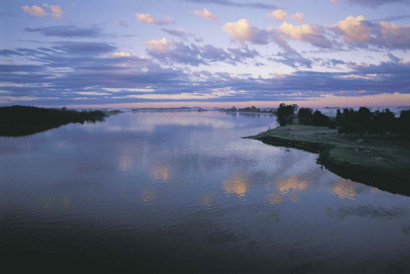 A lake at dusk near Kempsey, Great Lakes area (near twin-towns Forster-Tuncurry) in the Mid-North Coast NSW region of Australia.