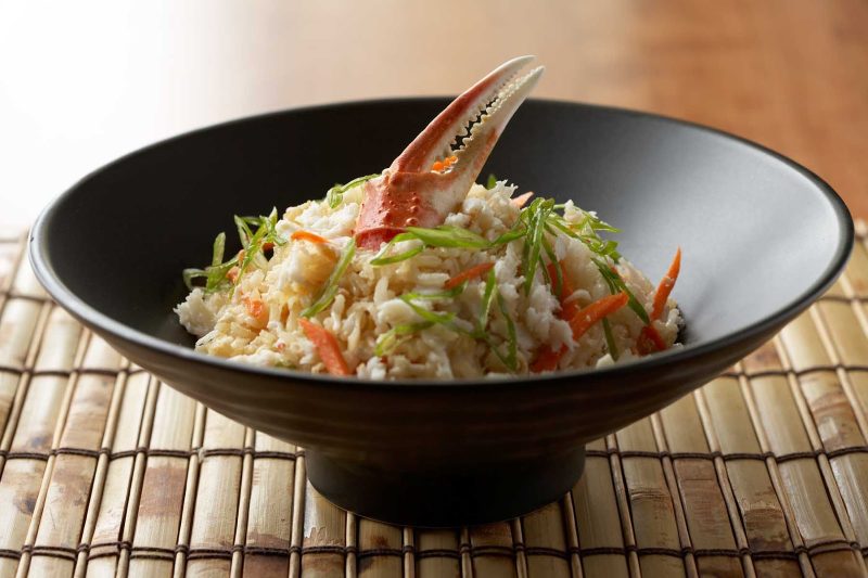 Crab fried rice available at Silk Harvest restaurant on board Celebrity Equinox and Celebrity Solstice.
