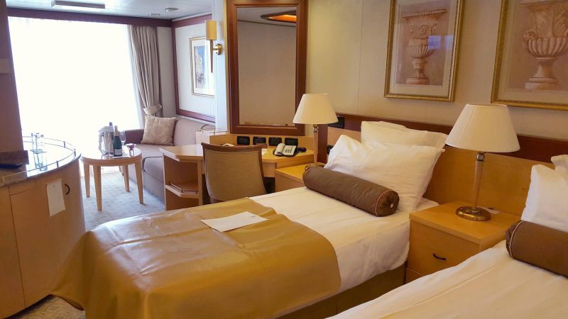 A tasteful Princess Grill Suite on Queen Victoria.