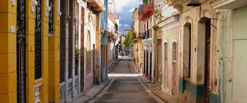 A street scene in Cuba.