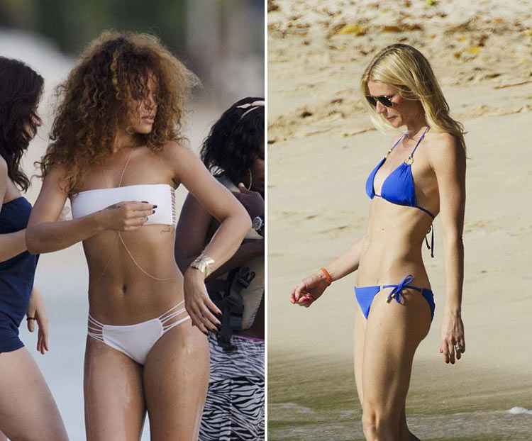Rihanna and Gwyneth Paltrow vacationing in Barbados.