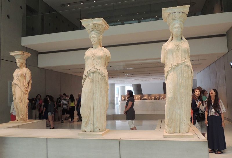 Statues from Greece's classical era at the Acropolis Museum in Athens. 