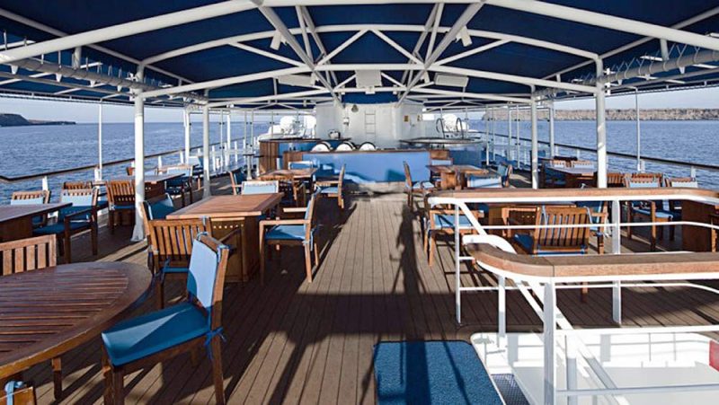 A look at the Sun Deck on La Pinta from Un-Cruise Adventures.