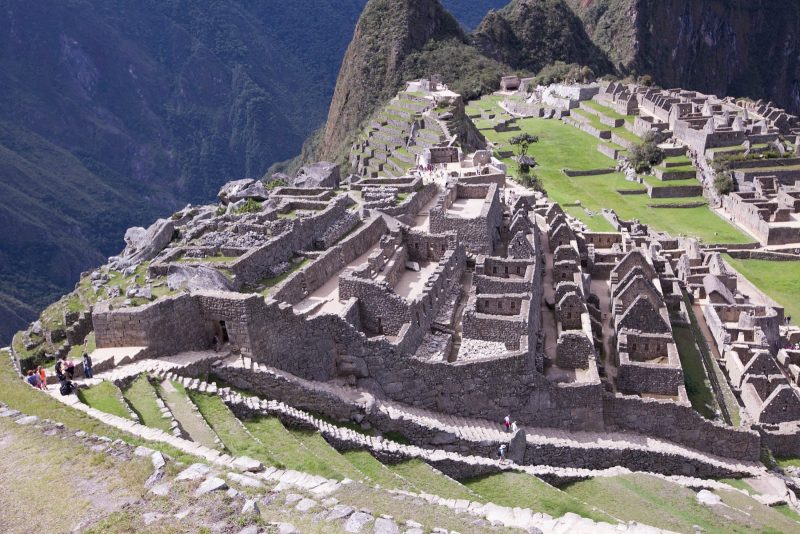 Detail of the ruins at Machu Picchu, Peru.