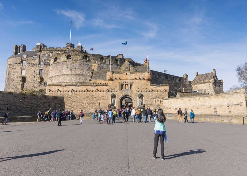 The esplanade of Edinburgh Castle in Scotland, which dates in part to the 12th century.