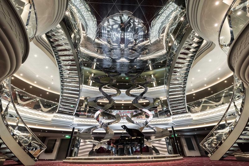 The eye-popping Infinity Atrium aboard MSC Meraviglia.