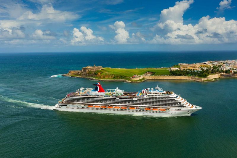 Carnival Horizon sailing through San Juan Harbor.