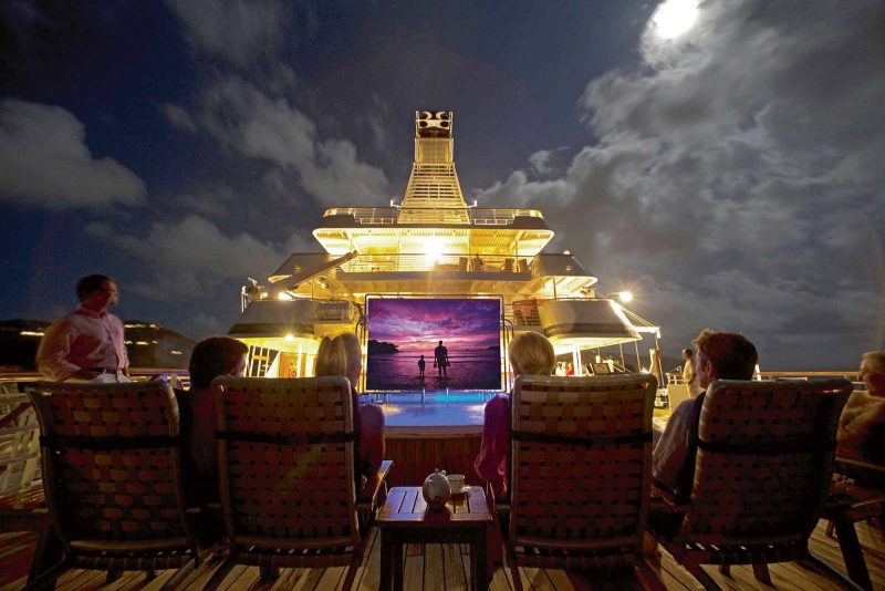 Watch Starlit Movies on deck under the stars on your SeaDream sailing.