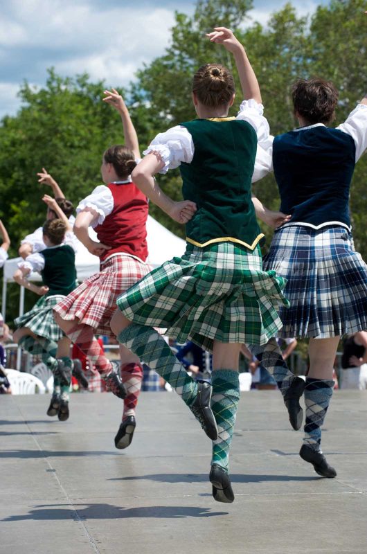  Highland dancers perform a traditional jig in Halifax, Nova Scotia. 