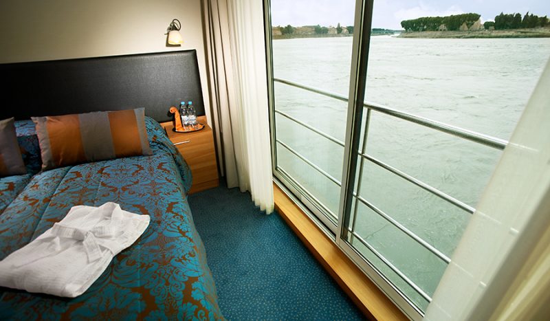 Most staterooms and suites on Avalon Scenery feature French balconies (floor-to-ceiling windows).