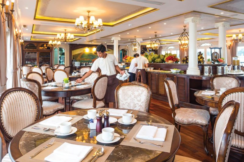 Dine on classic Southeast Asian and Western cuisine at Le Marché aboard the Uniworld river ship Mekong Navigator.