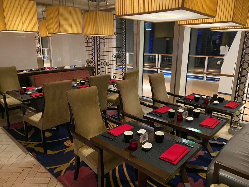 Head to Sushi on Five for fresh seafood dishes in a classy setting on Celebrity Equinox.