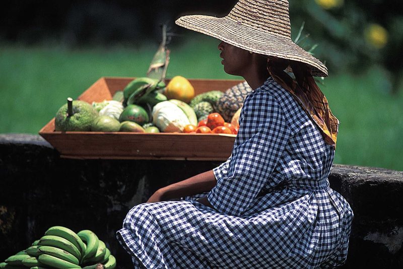 Locals bring their produce to Saint-Antoine’s Market in Pointe-à-Pitre, Guadeloupe.