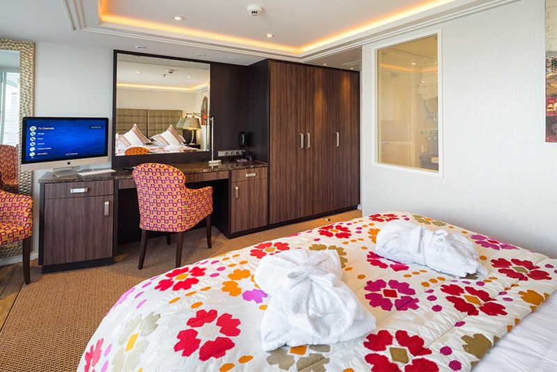 Another view of the staterooms on AmaStella. 