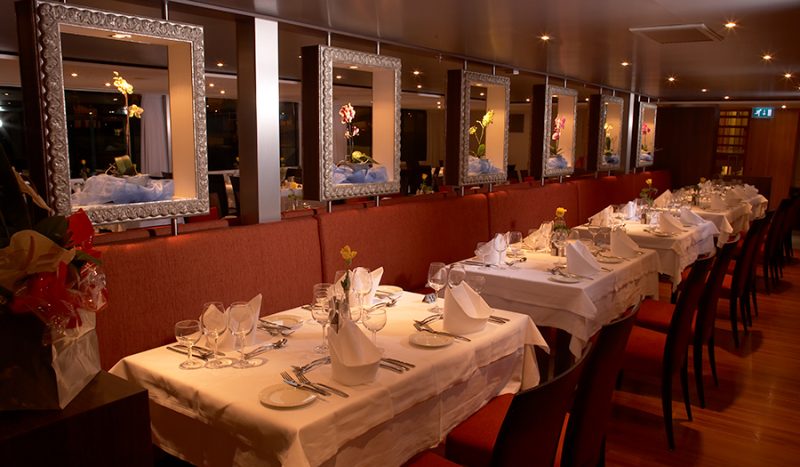 Share a quiet four-course meal in Avalon Scenery's dining room.