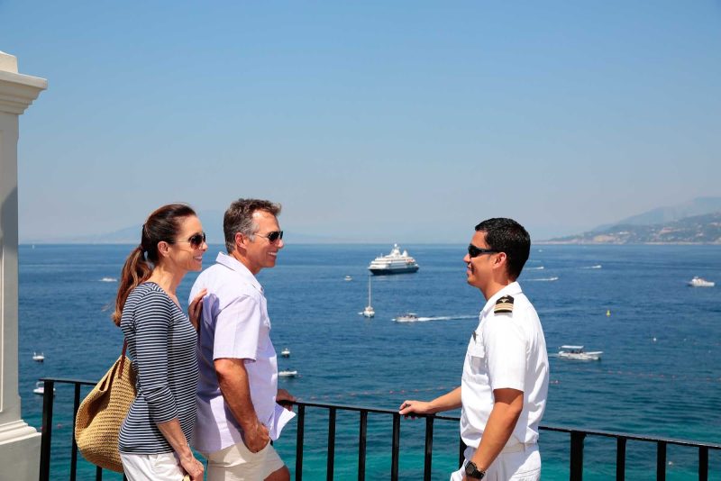 Officers and crew on SeaDream cruises are always available for information or casual conversations.