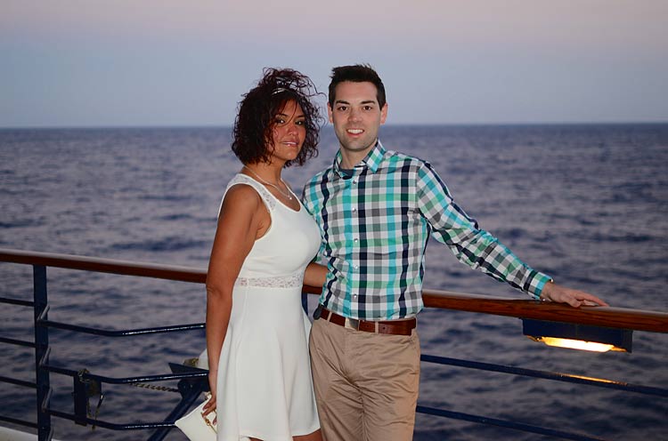 Dressed up for dinner on Celebrity Constellation.