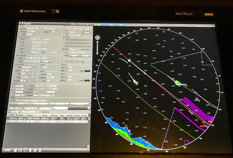 Radar powered by SAM Electronics on the bridge of Norwegian Jade.