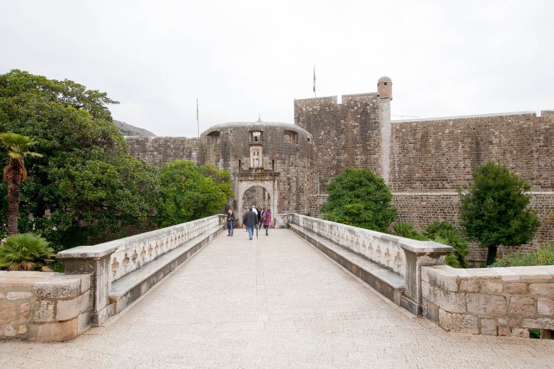 Pile Gate, the entrance to the old town of Dubrovnik, Croatia.