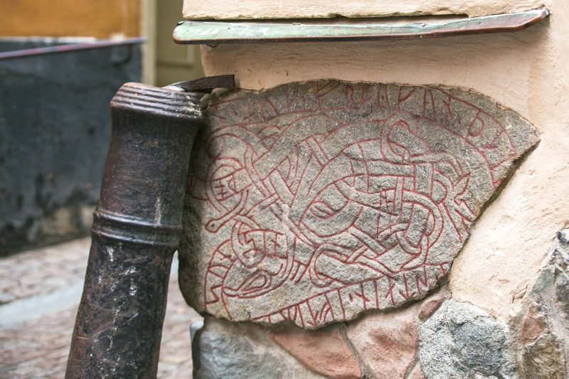A Viking Rune, written in Old Norse, on a street in Stockholm’s historic Gamla stan neighborhood.