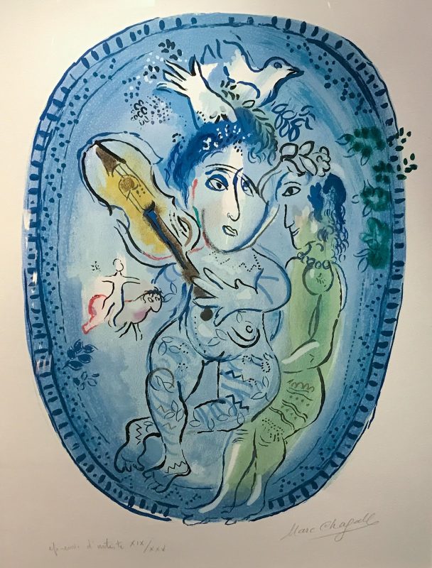 "The Game," a masterwork by Marc Chagall, on Silver Spirit. It's an original hand-signed color lithograph — and yours for $38,500.