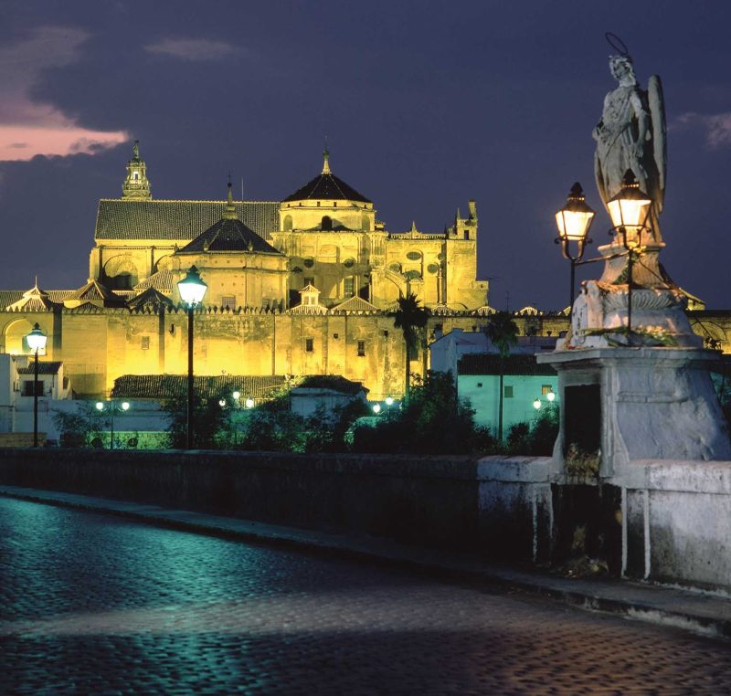 A view of pretty Cedida por Turespaña at night in Cordoba, southern Spain.