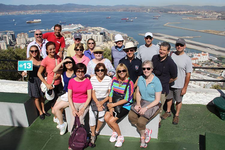 Crystal Cruises passengers on a tour of Gibraltar.
