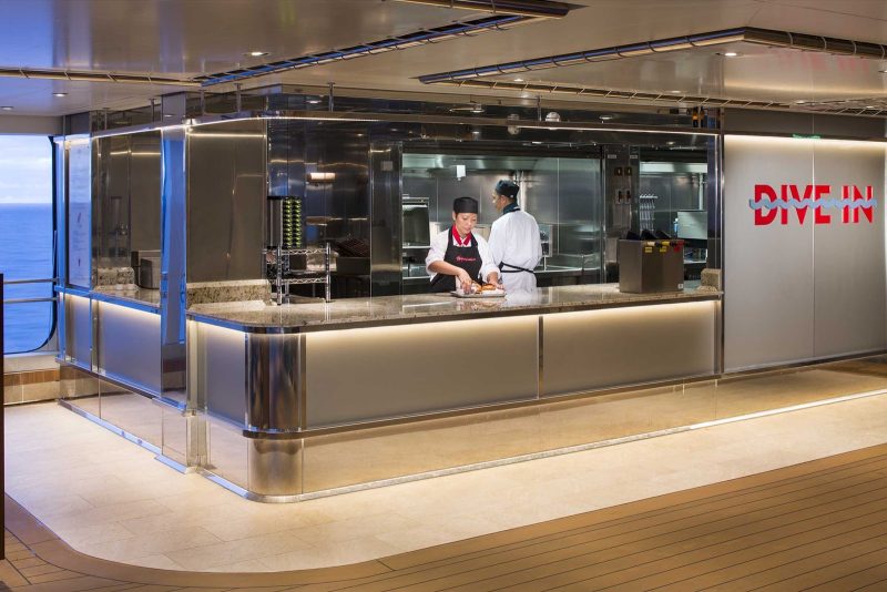Grab a hot dog or other quick bites at the Dive In on Holland America's Koningsdam.