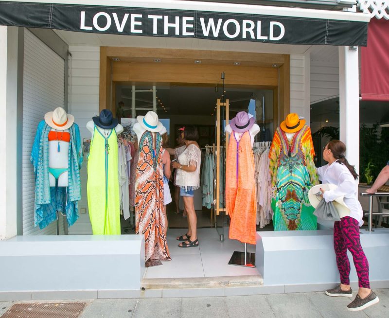 A boutique shop with colorful fashions in Gustavia, St. Barts.
