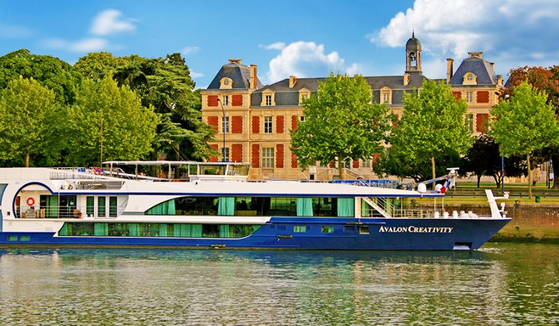 Avalon Creativity sailing the Seine River near Elbeuf, France.