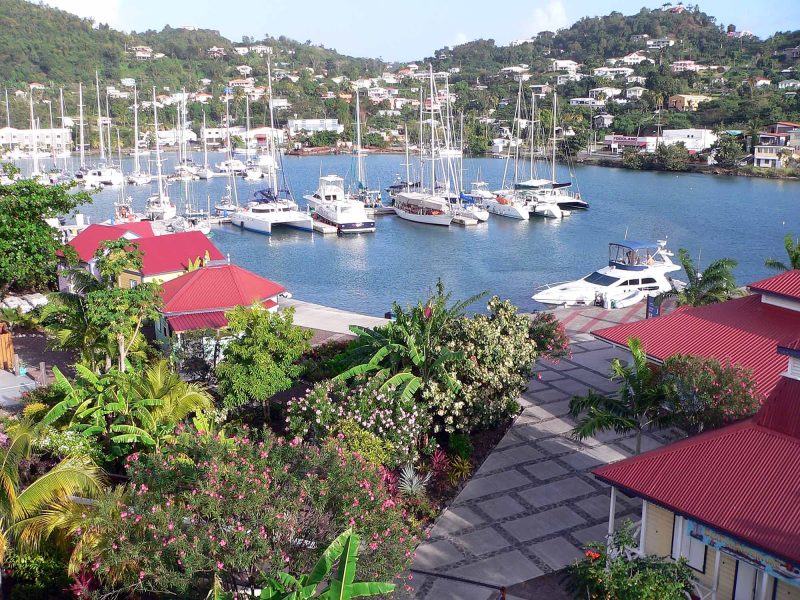 Port Louis Marina on the outskirts of the capital city St. George's in Grenada.