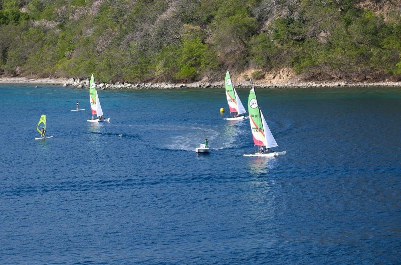 Hobie Cat watercraft in Îles des Saintes, Guadeloupe.