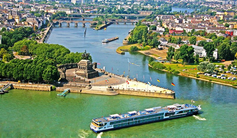 Avalon Creativity sailing through Koblenz, Germany.