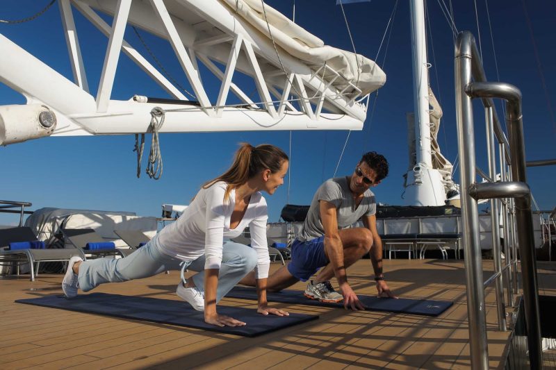 Change up your fitness routine during a sailing on Ponant's Le Ponant. 