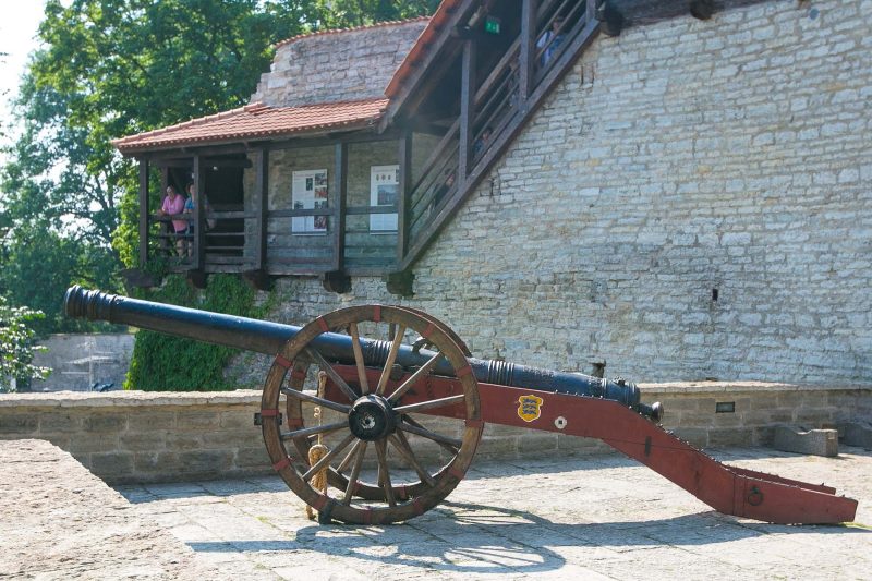 A cannon outside the Kiek in de Kök Fortification Museum in Tallinn.