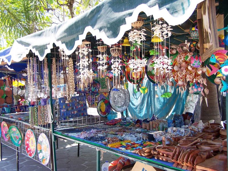 A market stand in San Blas on the Pacific coast of Mexico. The area offers some of the best surfing in Mexico.