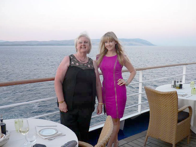 Gemma and her mum aboard Silver Spirit.