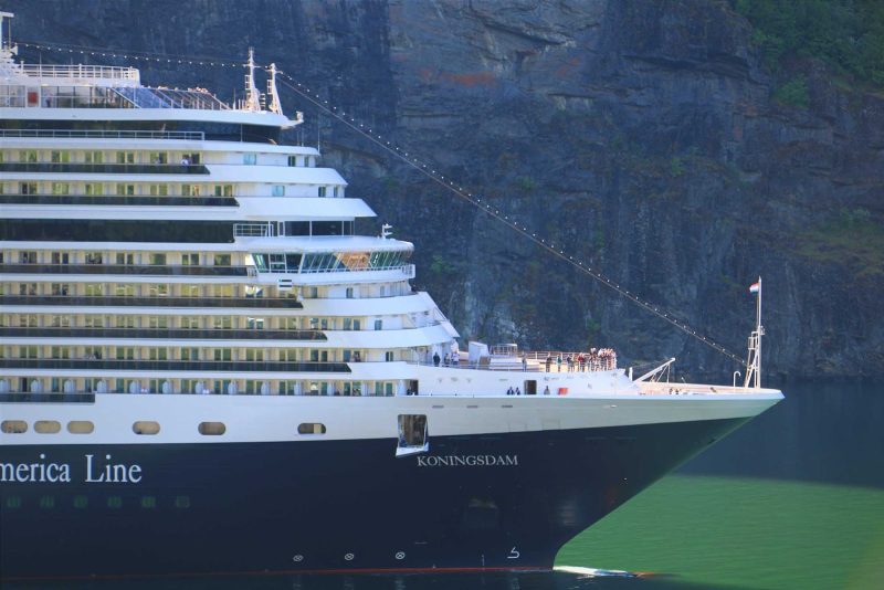 A closeup of Holland America's newest ship, ms Koningsdam.