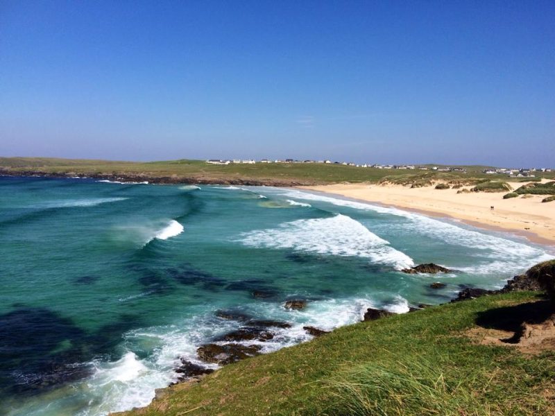 Traigh Shanndaigh, a large expanse of sand and sand dunes in Ness on the Isle of Lewis in Scotland.